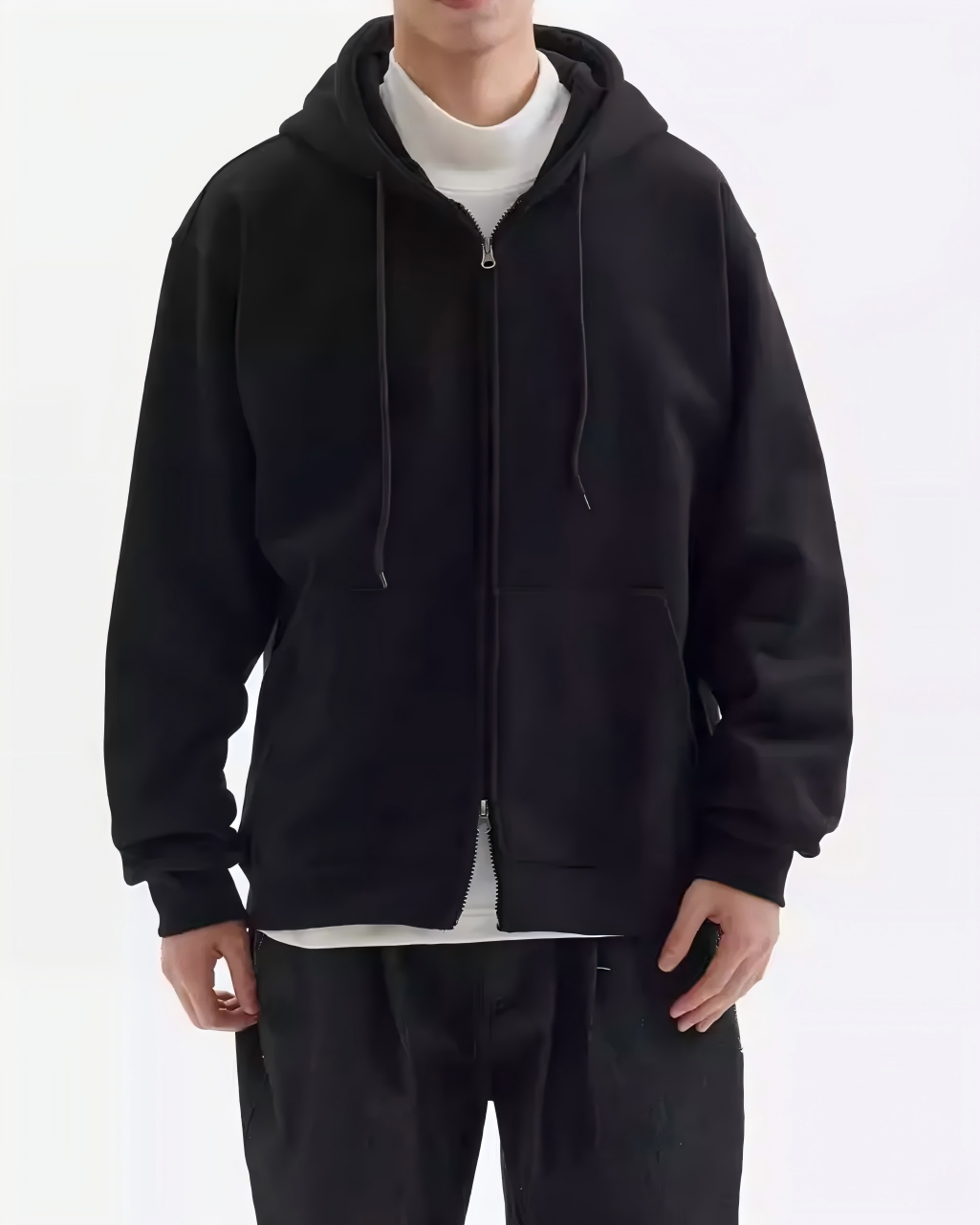 STEP BLOCK ST1010 Minimalist Zip-Up Hoodie