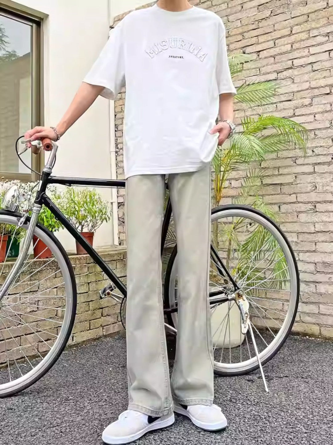 [A6 studio] LOOSE DRAPE BOOTCUT JEANS st5043